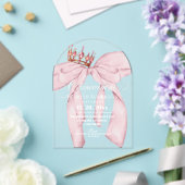 Modern Dusty Pink Bow Princess Quinceanera アクリル招待状 (インサイチュ (ウェディング))