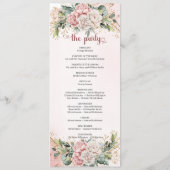 Modern Dusty Pink Flowers Greenery Wedding Program プログラム (裏面)