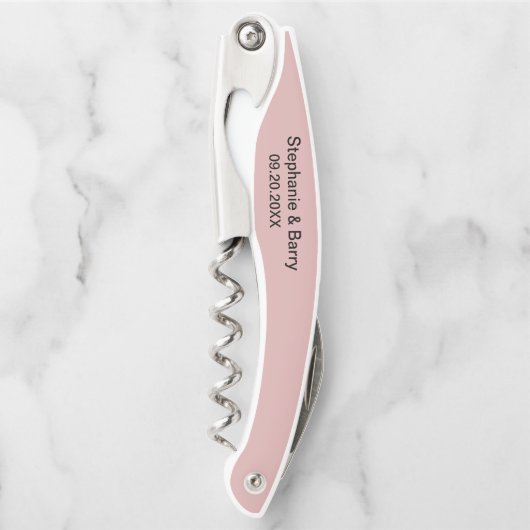 Modern Dusty Pink Minimalist Wedding ソムリエナイフ (正面)
