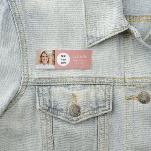 Modern Dusty Rose Botanical Photo Script   名札 (インサイチュ)