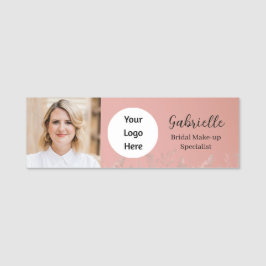 Modern Dusty Rose Botanical Photo Script 名札