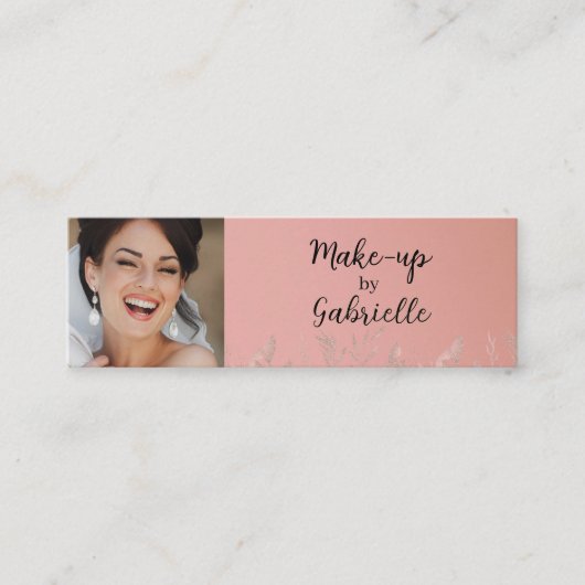 Modern Dusty Rose Botanical Photo Script QR Code  コーリングカード (正面)