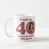 Modern Dusty Rose Fabulous 40th Birthday Women コーヒーマグカップ (左)