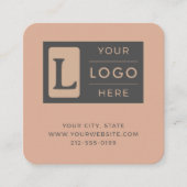 Modern Dusty Rose QR Code Minimalist Custom Logo スクエア名刺 (正面)