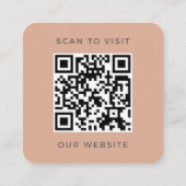 Modern Dusty Rose QR Code Minimalist Custom Logo スクエア名刺 (裏面)