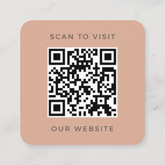 Modern Dusty Rose QR Code Minimalist Custom Logo スクエア名刺 (裏面)
