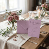 Modern Dusty Rose Script Kindly Reply Wedding 出欠カード