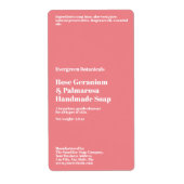 Modern Dusty Rose Soap Packaging Label ラベル (正面)