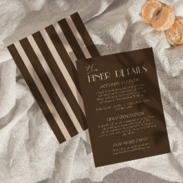 Modern Earth Brown Classy Fancy Wedding Details エンクロージャーカード