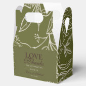 Modern Earth Tone Floral Love and Thanks Wedding フェイバーボックス (オープン)