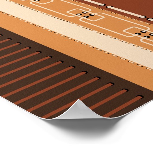 Modern Earth Tone Geometric Art Print ポスター (角)