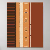 Modern Earth Tone Geometric Art Print ポスター (正面)