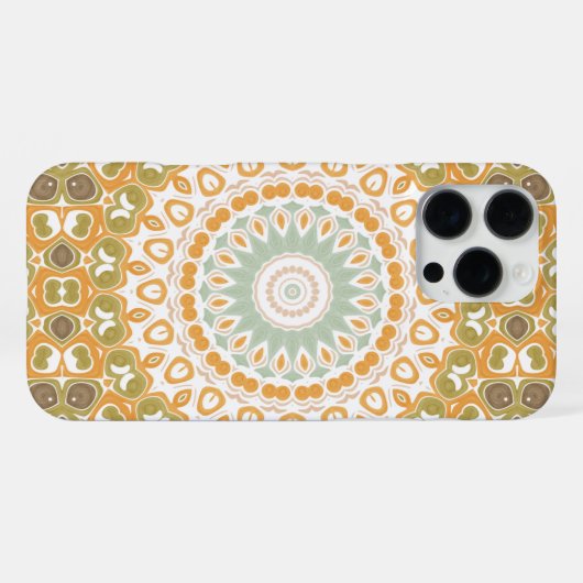 Modern Earth Tone Mandala Pattern iPhoneケース (裏面横)