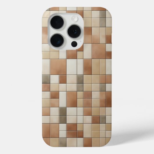Modern Earth Tone Mosaic Phone Case - Abstract  Case-Mate iPhoneケース (裏面)