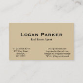 Modern Earth Tones Real Estate Agent Business Card 名刺 (裏面)