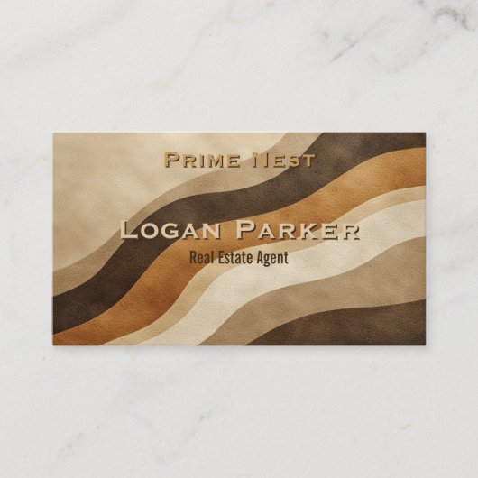 Modern Earth Tones Real Estate Agent Business Card 名刺 (正面)