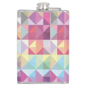 Modern Earthtone Geometric Pattern With Name フラスク (裏面)