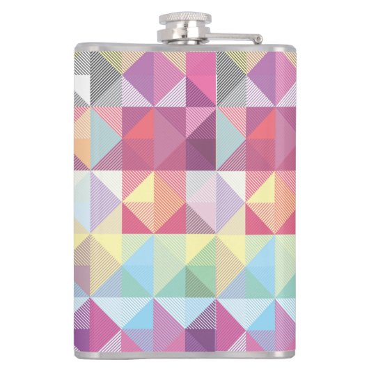 Modern Earthtone Geometric Pattern With Name フラスク (裏面)