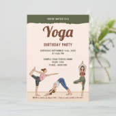 Modern Earthy Boho Yoga Women Birthday Party 招待状 (スタンド正面)