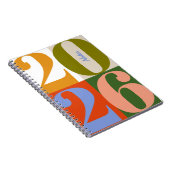 Modern Earthy Bold Year Blocks Custom Title ノートブック (右側)