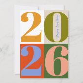 Modern Earthy Bold Year Blocks Happy New Year シーズンカード (正面)