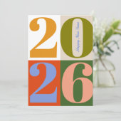 Modern Earthy Bold Year Blocks Happy New Year シーズンカード (スタンド正面)