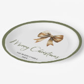 Modern Earthy Christmas Tree Family Party Bundle ペーパープレート (アングル)