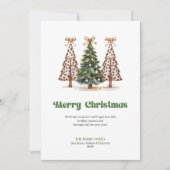 Modern Earthy Leopard Watercolor Christmas Tree  シーズンカード (正面)