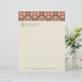 Modern Earthy Mosaic Interior Designer Letterhead レターヘッド