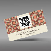 Modern Earthy Mosaic Interior Designer QR Code 名刺