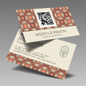 Modern Earthy Mosaic Interior Designer QR Code 名刺