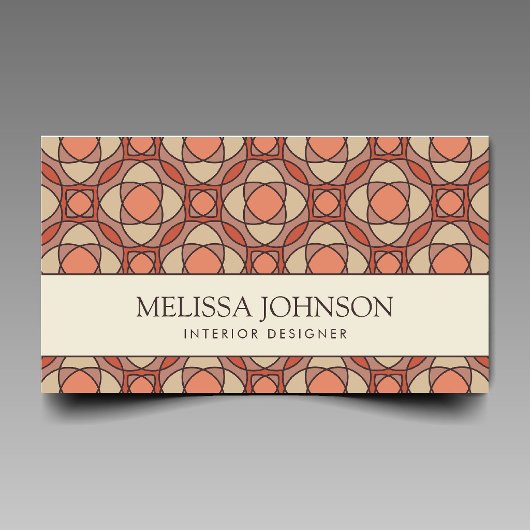 Modern Earthy Mosaic Interior Designer QR Code 名刺