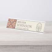 Modern Earthy Mosaic Office Desk Name Plate デスクネームプレート (正面)