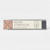 Modern Earthy Mosaic Office Desk Name Plate デスクネームプレート (正面)