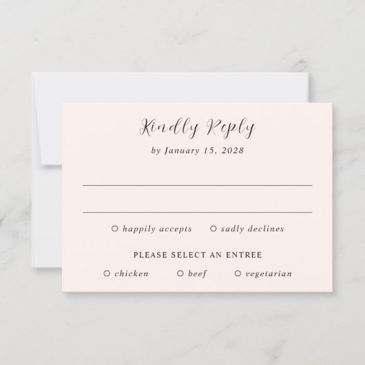 Modern Earthy Neutral Wedding 出欠カード (正面)