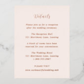 Modern Earthy Neutral Wedding Foil Enclosure Card 箔招待状ポストカード (正面)