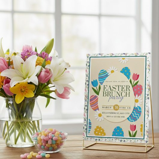 Modern Easter Brunch | Egg Spring Garden Holiday ポストカード