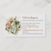 Modern Eco Cleaner Housekeeping QR Code Minimal 名刺 (正面)