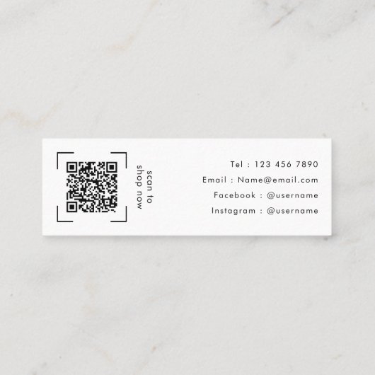 Modern Ecommerce Online Store QR Code  スキニー名刺 (裏面)