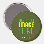MODERN EDITABLE ARMY GREEN IMAGE TEXT TEMPLATE マグネット (正面/裏面)