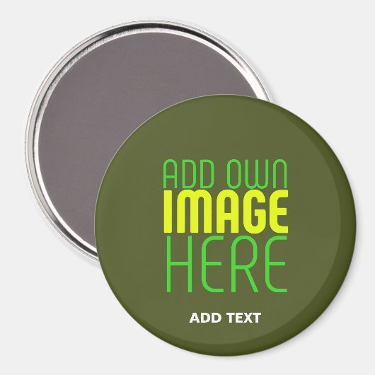 MODERN EDITABLE ARMY GREEN IMAGE TEXT TEMPLATE マグネット (正面/裏面)