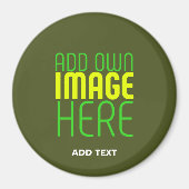 MODERN EDITABLE ARMY GREEN IMAGE TEXT TEMPLATE マグネット (正面)