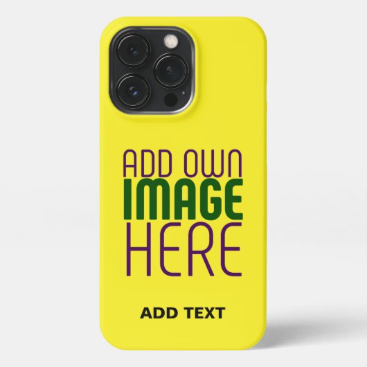 MODERN EDITABLE BRIGHT YELLOW IMAGE TEXT TEMPLATE iPhoneケース (裏面)