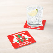  Modern Editable Business Christmas Holiday スクエアペーパーコースター (インサイチュ)