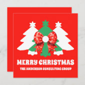 Modern Editable Business Christmas Trees シーズンカード (正面/裏面)