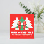 Modern Editable Business Christmas Trees シーズンカード (スタンド正面)