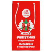 Modern Editable Business Logo Christmas スモールペーパーバッグ (正面)