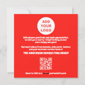 Modern Editable Business Logo QR Code Christmas シーズンカード (裏面)