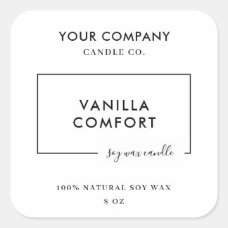 Modern Editable Candle Label Template スクエアシール