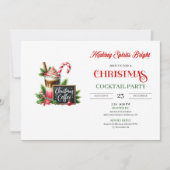 Modern editable Christmas cocktails party invite 招待状 (正面)